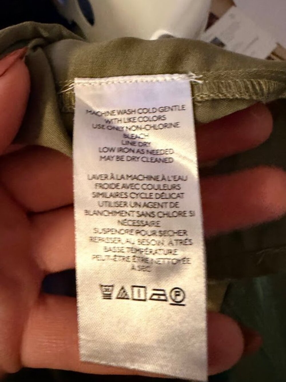 NWT Max Studio London Tiered Gauze Shirtdress in olive green Size XL - Picture 8 of 8
